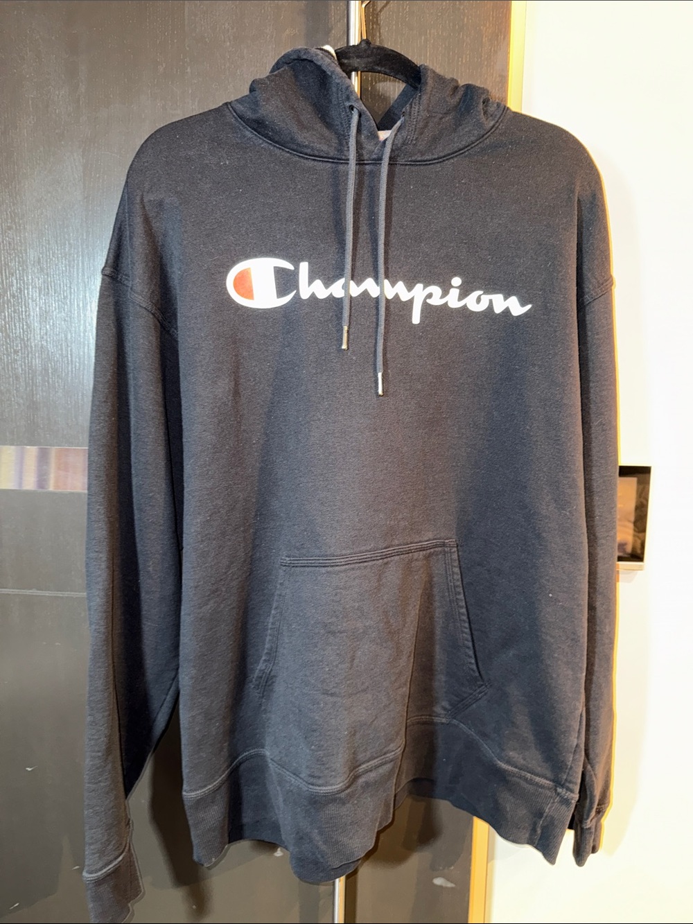 Champion Navy Blue Logo Pullover Hoodie